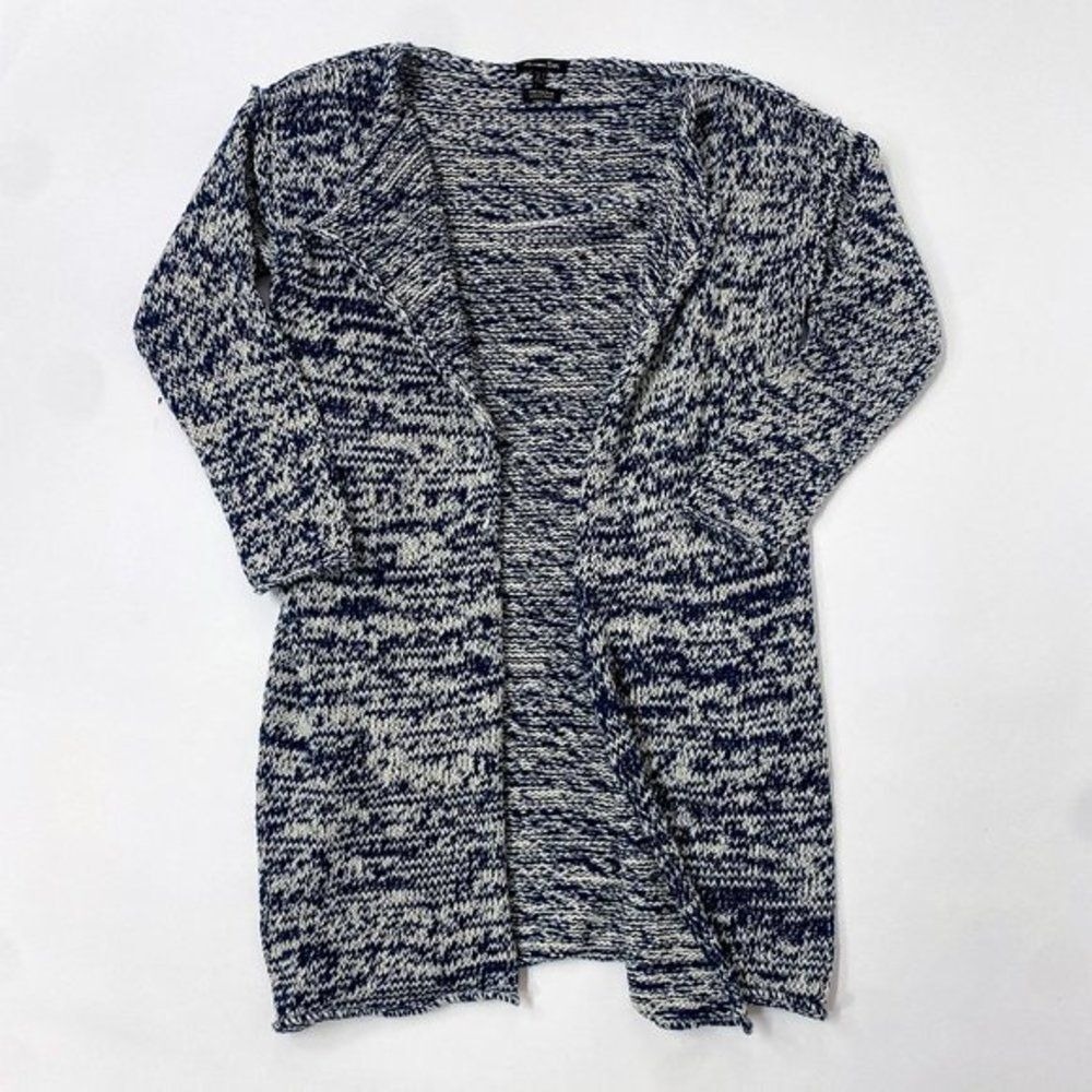 Mossimo Dutti Blue and‎ White cardigan Size S